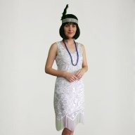 Disfraz Charleston Blanco  - Años 20s - Gatsby - Cabaret / Mujer Adulto